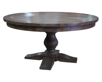 A Stained Wood Round Pedestal Dining Table