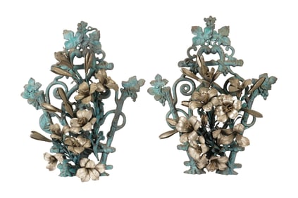 A Pair of Iron and Gilt Metal Sconces