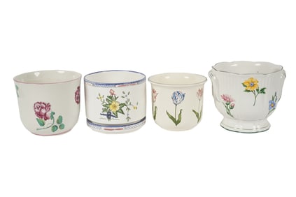 A Group of Three Tiffany and Co. Porcelain Cachepots