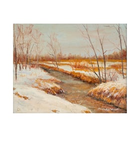 Christopher Willett, B. 1959, Winter Stream, Bucks County