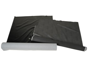 Two Bolts of Black Faux Leather Upholstery