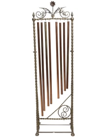An Antique Brass Chime Stand