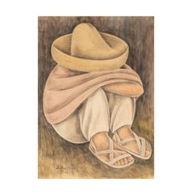 Delfino Garcia, B. 1917, Untitled (Seated Figure)