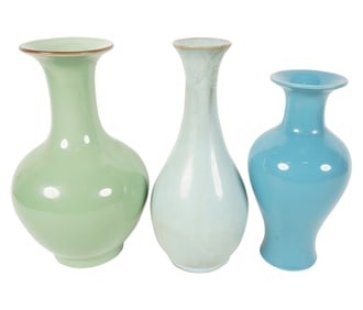 Three Chinese Monochrome Porcelain Vases