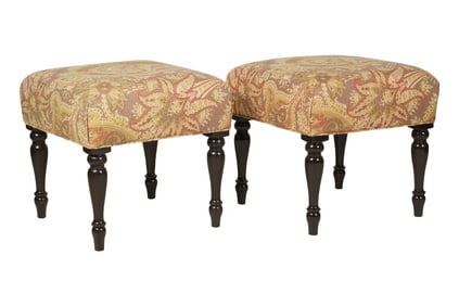 A Pair of Barclay Butera Upholstered Stools