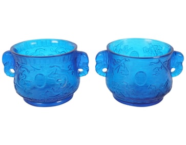 A Pair of Chinese Blue Glass Vessels
