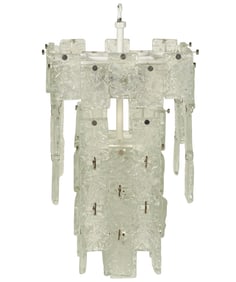 A Kalmar Ice Glass Chandelier