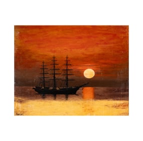 20th Century: Sailing Ship at Sunset