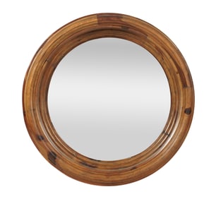 A Polo Ralph Lauren Round Wood Mirror