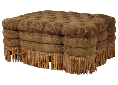A Large Fully Upholstered Ottoman