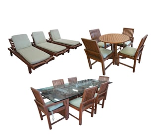 A Teak Patio Furniture Set