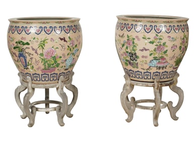 A Pair of Chinese Porcelain Fishbowls