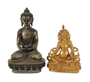 Two Chinese Bronze Buddha Figures