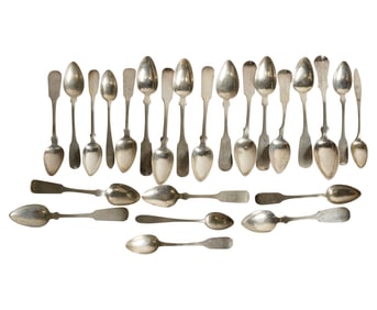 A Group of American and Continental Coin Silver Spoons