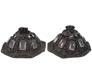 A Pair of Spanish Colonial-Style Tin Candlesticks