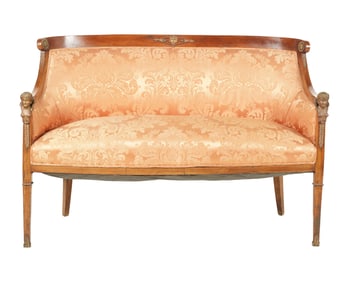 An Empire-Style Sofa with Damask Covering