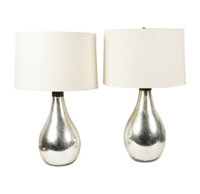 A Pair of Vintage Mercury Glass Table Lamps