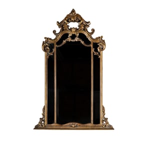 A Rococo-Style Giltwood and Gesso Mirror