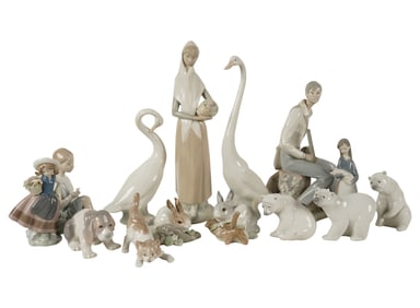 A Group of Lladro Porcelain Figures