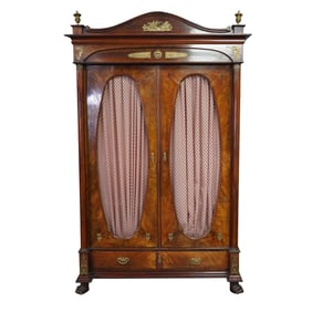 An Imposing Empire-Style Mahogany Armoire
