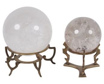 Two Rock Crystal Spheres