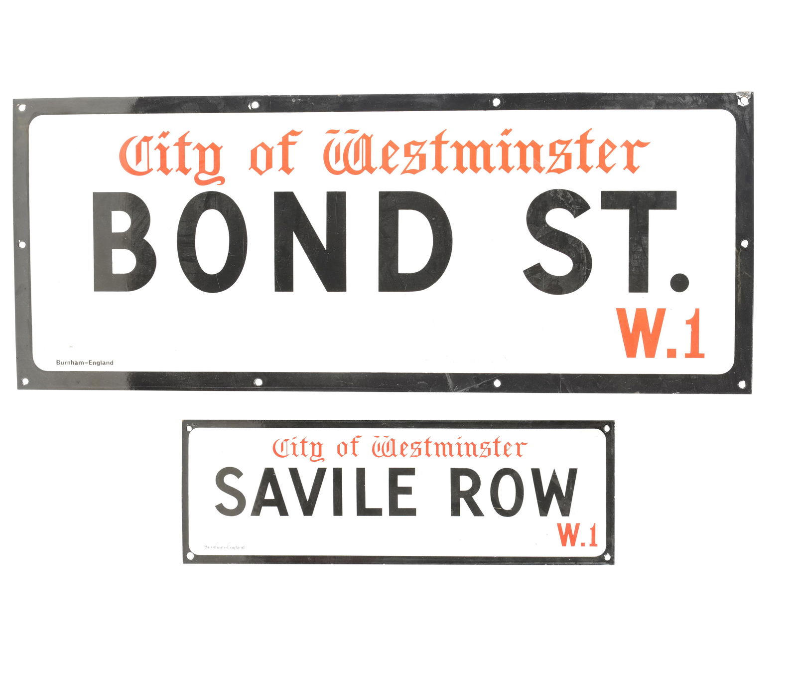 Garnier & Co 10 Enameled Metal London Street Signs