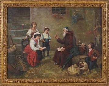 After Francesco Bergamini, 1815-1883, A Lesson in Scripture