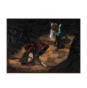 artist unknown, 20th/21st Century: Two Figures on a Stage