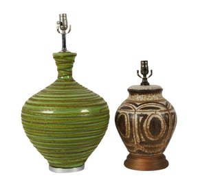 Two Vintage Studio designed Pottery Table Lamps