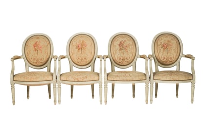 A Set of Four Louis XVI-Style Fauteuils