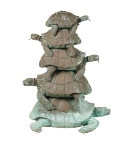 A Bronze Five-Turtle Fountain