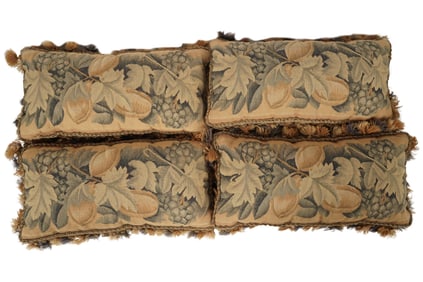 A Set of Four Tapestry Throw Pillows