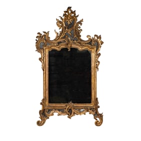 An Italian Rococo-Style Carved Giltwood Mirror