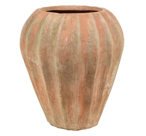 A Fluted Terracotta Planter