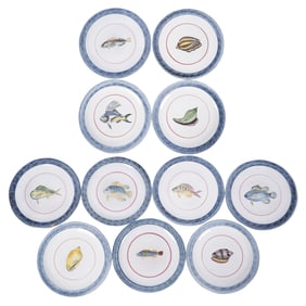A Set of Mexican Fish Plates