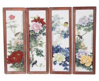 A Set of Four Chinese Porcelain Panels