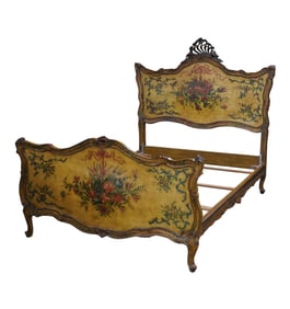 A Venetian Rococo-Style Painted Bed