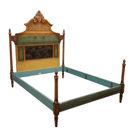A Baker Gilt and Painted Wood King-Size Bed
