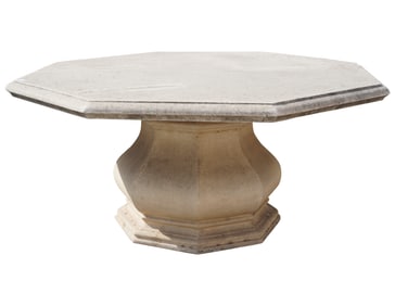 A Large Cement Patio Table