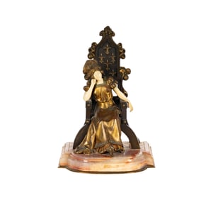 Dominique Alonzo, Active c.1908-after 1926, Dreaming Princess on Her Throne