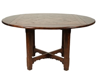 Rustic Parquetry Square Dining Table