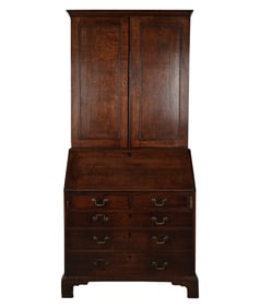 American Oak Two-Part Secretary