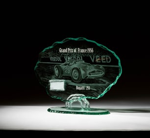 M. Maurice Trintignant Grand Prix of France 1956 - Bugatti 251 Glass Sculpture
