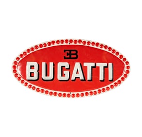 A Bugatti Oval Enamel Shop Sign