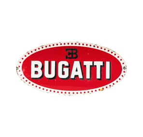A Vintage Bugatti Enamel Shop Sign