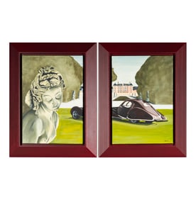 Sylvie Mantovani (20th/21st Century): Goutte d?Eau in Schwetzingen Diptych