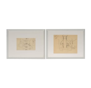 Two Original Ettore Bugatti Technical Drawings