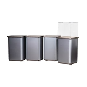 A Set of Four Gray Exhibition Pedestals