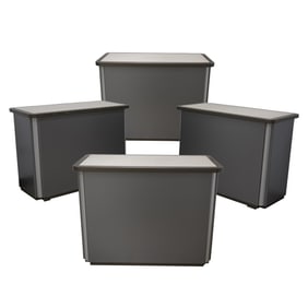 A Set of Four Gray Exhibition Rectangular Pedestals