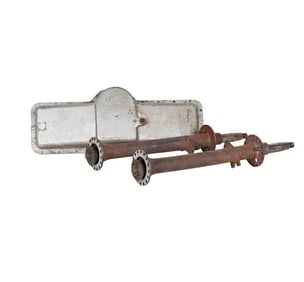 Assorted Bugatti Axle Trumpets With Half Shafts and Delahaye Oil Pan